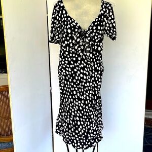 Ann Taylor Loft Dotted Tie Front Dress